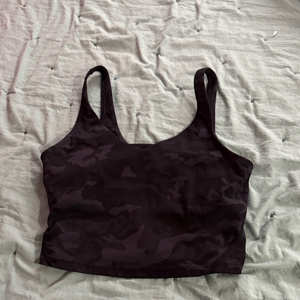 Cropped Camouflage Sports Tank Top - Dark Charcoal